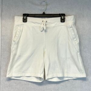 LRL RALPH LAUREN Active Women’s Shorts Medium White Cotton Drawstring Pockets